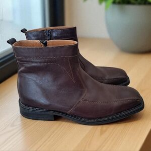 Feetfirst Men's Brown Leather Ankle Winter Boots Dress Shoes Booties
